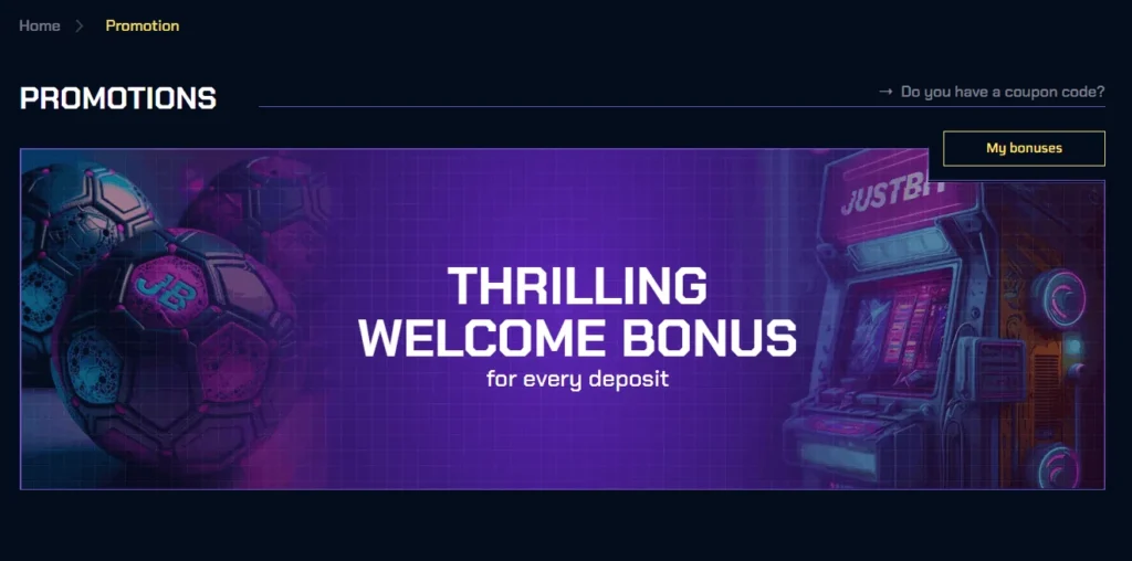 JustBit crypto casino bonuses