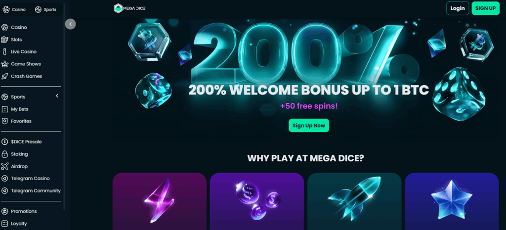MegaDice crypto casino
