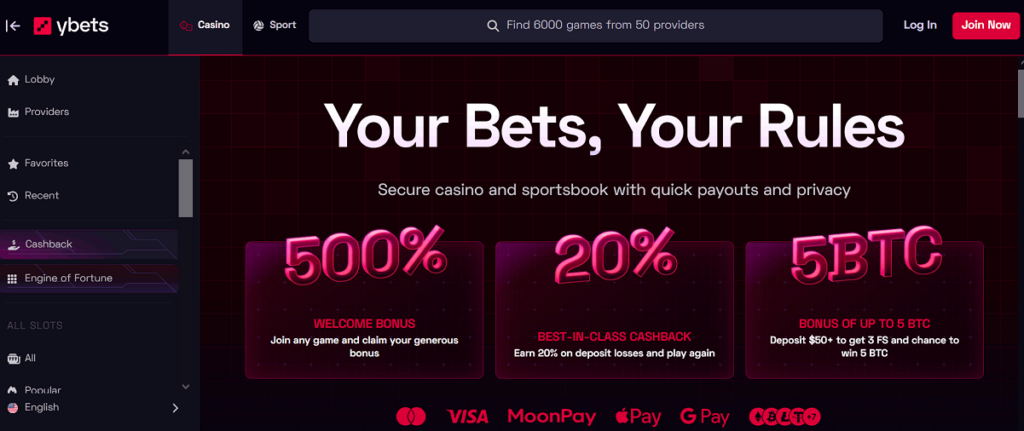 Ybets crypto casino