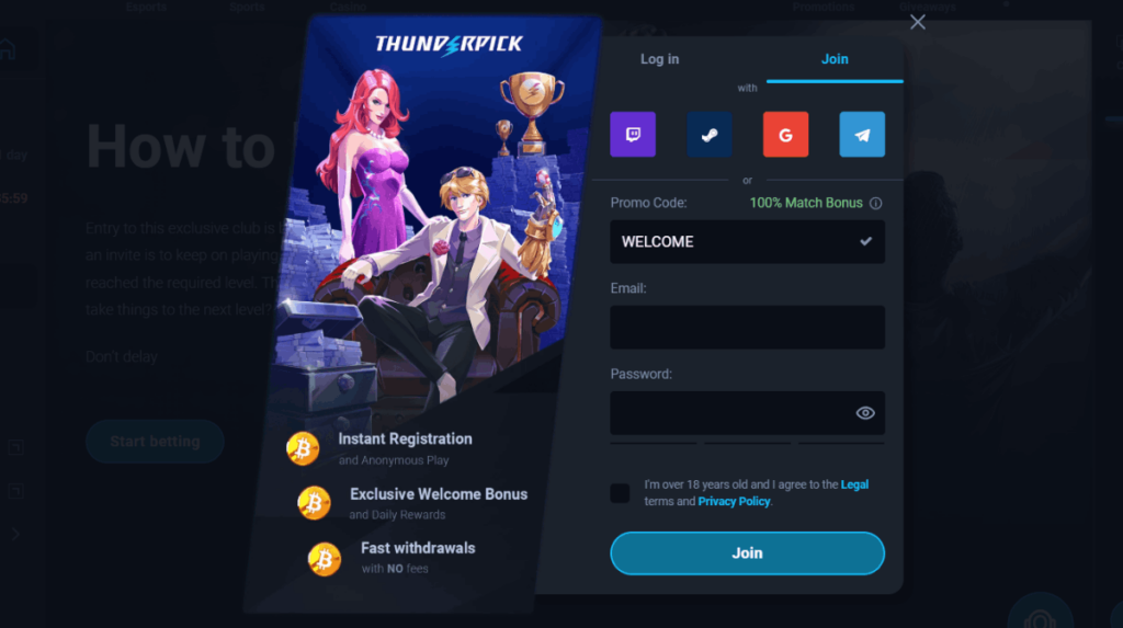 Thunderpick Crypto Casino Account