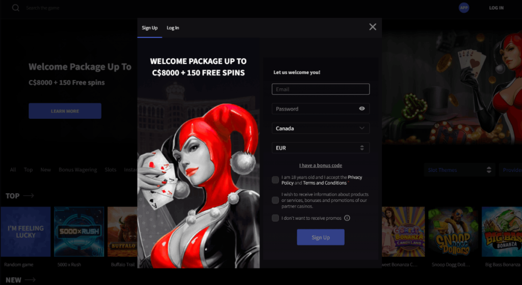 Mirax Crypto Casino Account
