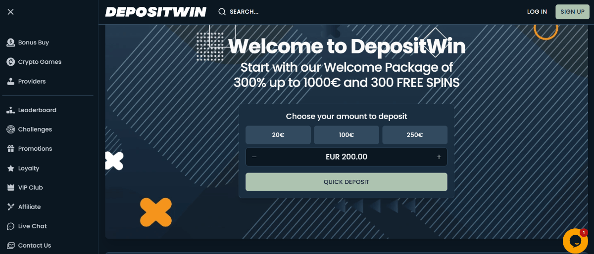 DepositWin crypto casino